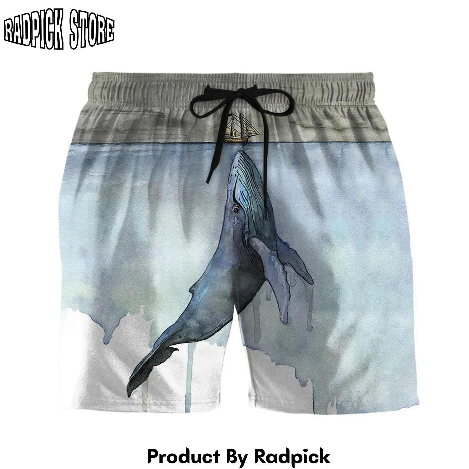 Radpick 3d let whale kiss you custom hawaii short rp631391